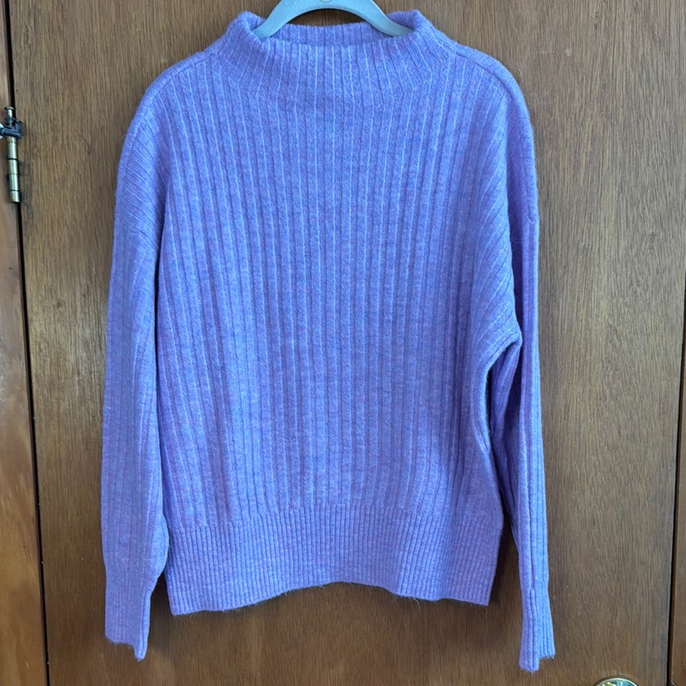 LOFT Lavender short Cowl Neck Sweater Sz M